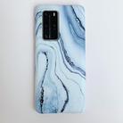 For Huawei P40 Frosted Marble Pattern Soft TPU Protective Case(Flow Color Blue) - 1