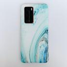 For Huawei P40 Frosted Marble Pattern Soft TPU Protective Case(Flow Color Green) - 2