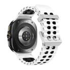 For Samsung Galaxy Watch Ultra / Ultra 2025 Ocean Two Color Dual-Row Hole Silver Buckle Silicone Watch Band(White Black) - 2