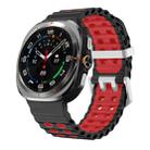 For Samsung Galaxy Watch Ultra / Ultra 2025 Ocean Two Color Dual-Row Hole Silver Buckle Silicone Watch Band(Black Red) - 1