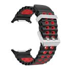 For Samsung Galaxy Watch Ultra / Ultra 2025 Ocean Two Color Dual-Row Hole Silver Buckle Silicone Watch Band(Black Red) - 3