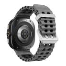 For Samsung Galaxy Watch Ultra / Ultra 2025 Ocean Two Color Dual-Row Hole Silver Buckle Silicone Watch Band(Coal Black) - 2