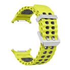 For Samsung Galaxy Watch Ultra / Ultra 2025 Ocean Two Color Dual-Row Hole Silver Buckle Silicone Watch Band(Lime Gray) - 3