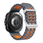 For Samsung Galaxy Watch Ultra / Ultra 2025 Ocean Two Color Dual-Row Hole Silver Buckle Silicone Watch Band(Space Gray Orange) - 2
