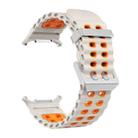 For Samsung Galaxy Watch Ultra / Ultra 2025 Ocean Two Color Dual-Row Hole Silver Buckle Silicone Watch Band(Starlight Orange) - 3