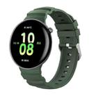 For Honor Watch Fit Ocean Two Color Dual-Row Hole Silver Buckle Silicone Watch Band(Green) - 1