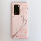 For Huawei P40 Frosted Bronzing Marble Pattern Soft TPU Protective Case(Pink) - 1