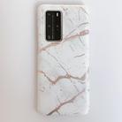 For Huawei P40 Frosted Bronzing Marble Pattern Soft TPU Protective Case(White) - 2