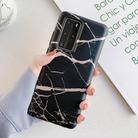 For Huawei P40 Frosted Bronzing Marble Pattern Soft TPU Protective Case(Black) - 1