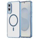 For Samsung Galaxy S25 Edge 5G PC Hybrid TPU Airbag Shockproof MagSafe Phone Case(Transparent Blue) - 1