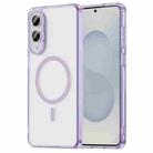 For Samsung Galaxy S25 Edge 5G PC Hybrid TPU Airbag Shockproof MagSafe Phone Case(Transparent Purple) - 1