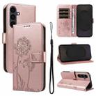 For Samsung Galaxy S25 FE 5G Dandelion Embossed Pattern Flip Leather Phone Case(Rose Gold) - 1