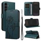 For Samsung Galaxy S25 FE 5G Dandelion Embossed Pattern Flip Leather Phone Case(Blue) - 1