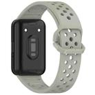 For Samsung Galaxy Fit3 xDfind Colorful Buckle Solid Color Breathable Silicone Watch Band(Grey Green) - 2