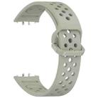 For Samsung Galaxy Fit3 xDfind Colorful Buckle Solid Color Breathable Silicone Watch Band(Grey Green) - 3