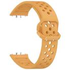 For Samsung Galaxy Fit3 xDfind Colorful Buckle Solid Color Breathable Silicone Watch Band(Yellow) - 3