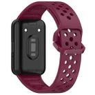For Samsung Galaxy Fit3 xDfind Colorful Buckle Solid Color Breathable Silicone Watch Band(Wine Red) - 2