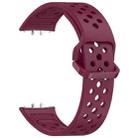 For Samsung Galaxy Fit3 xDfind Colorful Buckle Solid Color Breathable Silicone Watch Band(Wine Red) - 3