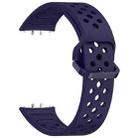 For Samsung Galaxy Fit3 xDfind Colorful Buckle Solid Color Breathable Silicone Watch Band(Dark Blue) - 3