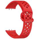 For Samsung Galaxy Fit3 xDfind Colorful Buckle Solid Color Breathable Silicone Watch Band(Red) - 3