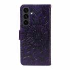For Samsung Galaxy S25 FE 5G Embossed Sunflower Pattern Flip Leather Phone Case(Purple) - 3