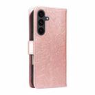 For Samsung Galaxy S25 FE 5G Embossed Sunflower Pattern Flip Leather Phone Case(Rose Gold) - 3
