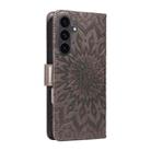For Samsung Galaxy S25 FE 5G Embossed Sunflower Pattern Flip Leather Phone Case(Grey) - 3