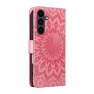 For Samsung Galaxy S25 FE 5G Embossed Sunflower Pattern Flip Leather Phone Case(Pink) - 3