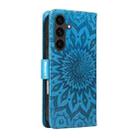 For Samsung Galaxy S25 FE 5G Embossed Sunflower Pattern Flip Leather Phone Case(Blue) - 3