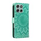 For Motorola Moto G56 5G Embossed Sunflower Pattern Flip Leather Phone Case(Green) - 3