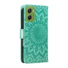 For Motorola Moto G06 4G Embossed Sunflower Pattern Flip Leather Phone Case(Green) - 3
