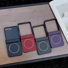 For Samsung Galaxy Z Flip7 Three Parts Carbon Fiber Texture MagSafe Phone Case(Purple) - 2