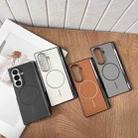 For Samsung Galaxy Z Fold7 Folding Shaft Magsafe Plain Leather Phone Case(Black) - 2