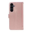 For Samsung Galaxy S25 FE 5G Adorable Cat Embossed Pattern Flip Leather Phone Case(Rose Gold) - 3