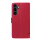 For Samsung Galaxy S25 FE 5G Adorable Cat Embossed Pattern Flip Leather Phone Case(Red) - 3