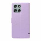 For Motorola Moto G56 5G Adorable Cat Embossed Pattern Flip Leather Phone Case(Purple) - 3