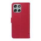 For Motorola Moto G56 5G Adorable Cat Embossed Pattern Flip Leather Phone Case(Red) - 3