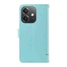 For OPPO A5x 5G Global Adorable Cat Embossed Pattern Flip Leather Phone Case(Green) - 3