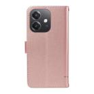 For OPPO A5x 5G Global Adorable Cat Embossed Pattern Flip Leather Phone Case(Rose Gold) - 3