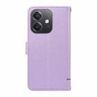 For OPPO A5x 5G Global Adorable Cat Embossed Pattern Flip Leather Phone Case(Purple) - 3