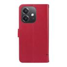For OPPO A5x 5G Global Adorable Cat Embossed Pattern Flip Leather Phone Case(Red) - 3