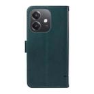 For OPPO A5x 5G Global Adorable Cat Embossed Pattern Flip Leather Phone Case(Dark Green) - 3