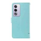 For OPPO K12x 5G Global Adorable Cat Embossed Pattern Flip Leather Phone Case(Green) - 3