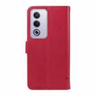 For OPPO K12x 5G Global Adorable Cat Embossed Pattern Flip Leather Phone Case(Red) - 3