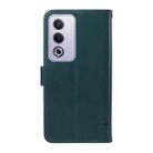 For OPPO K12x 5G Global Adorable Cat Embossed Pattern Flip Leather Phone Case(Dark Green) - 3
