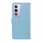 For OPPO K12x 5G Global Adorable Cat Embossed Pattern Flip Leather Phone Case(Sky Blue) - 3