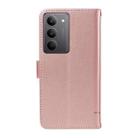 For Realme 14x 5G Global Adorable Cat Embossed Pattern Flip Leather Phone Case(Rose Gold) - 3