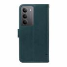 For Realme 14x 5G Global Adorable Cat Embossed Pattern Flip Leather Phone Case(Dark Green) - 3