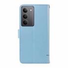 For Realme 14x 5G Global Adorable Cat Embossed Pattern Flip Leather Phone Case(Sky Blue) - 3