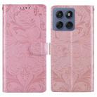 For Motorola Edge 60 / 60 Fusion Embossed Floral Pattern Leather Phone Case(Pink) - 1